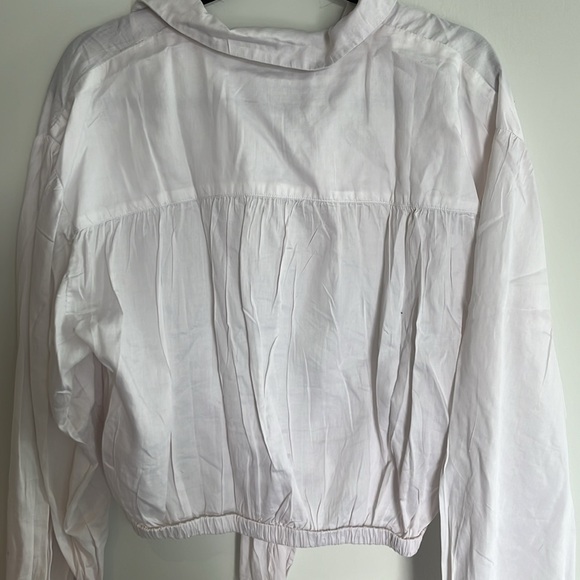 TOPSHOP White cotton shirt with knot - Picture 7 of 10